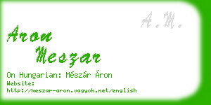 aron meszar business card